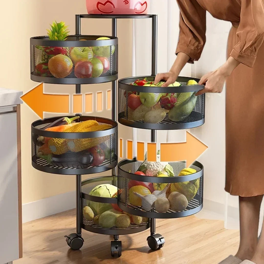 Cesta Organizadora Multiuso 5 em 1 + BRINDE: Porta Tempero Giratório